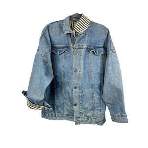 VTG 90s PEPE JEANS Denim Jacket Poacher Pocket Boxy Oversized Free Size Rare HK